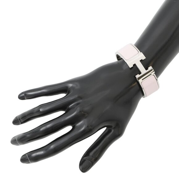 HERMES Clic Clac H Size PM Metal/Enamel Rose Candor/Silver - Picture 11 of 11